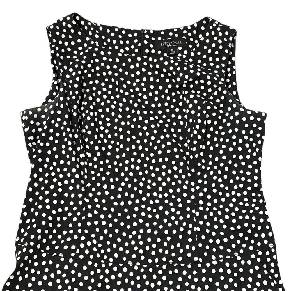 Tailored Polka Dot Dress - 14edium Sleeveless Classic Midi Fit & Flare - Picture 7 of 16